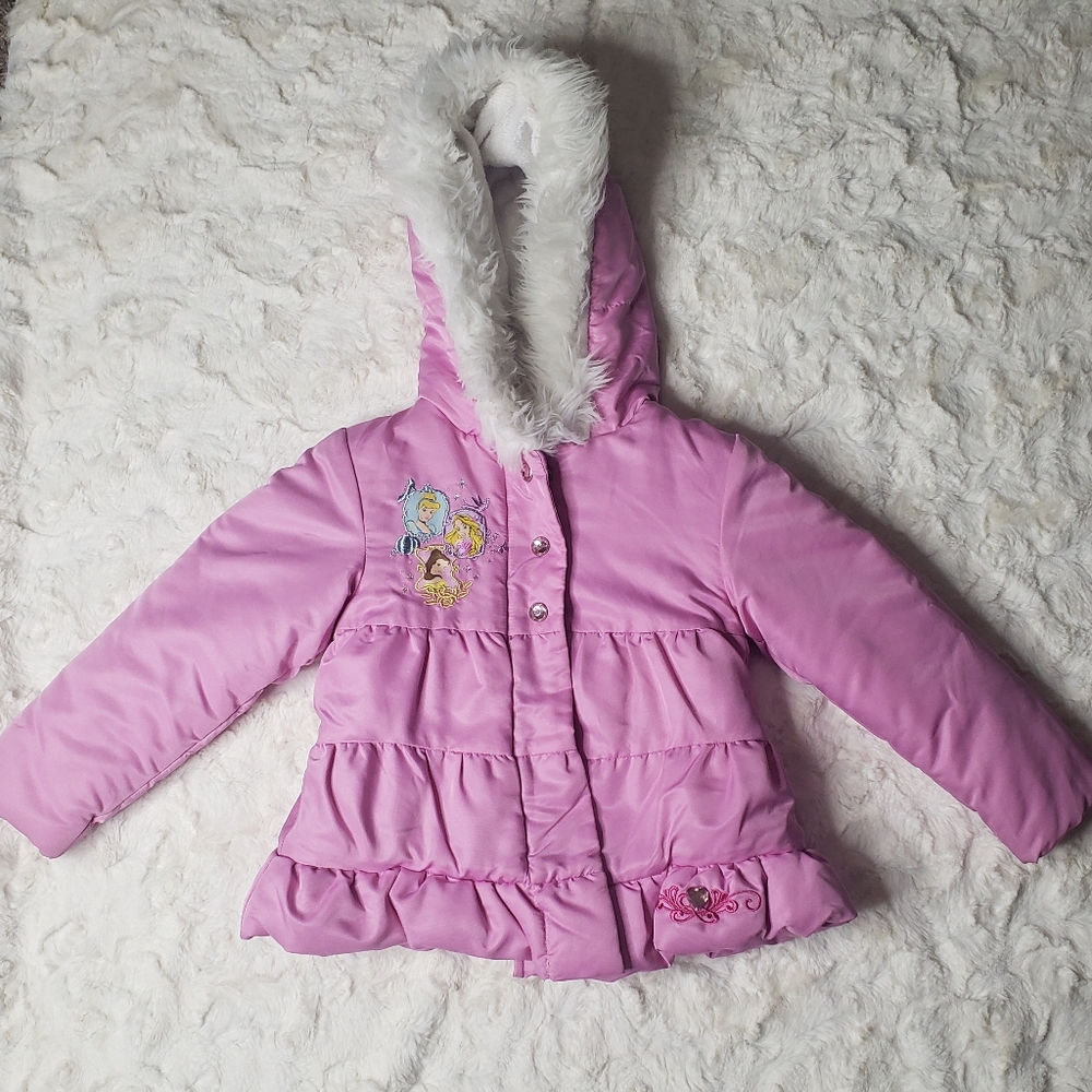 Disney Princess toddler pink puffer jacket 4t